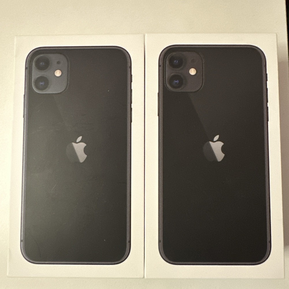 iPhone 11 Black (2) BOXES ONLY Empty, One is 64 GB and 128 GB boxes only - Picture 1 of 7